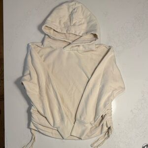 Aerie ruched hoodie. Size small. Cream color
